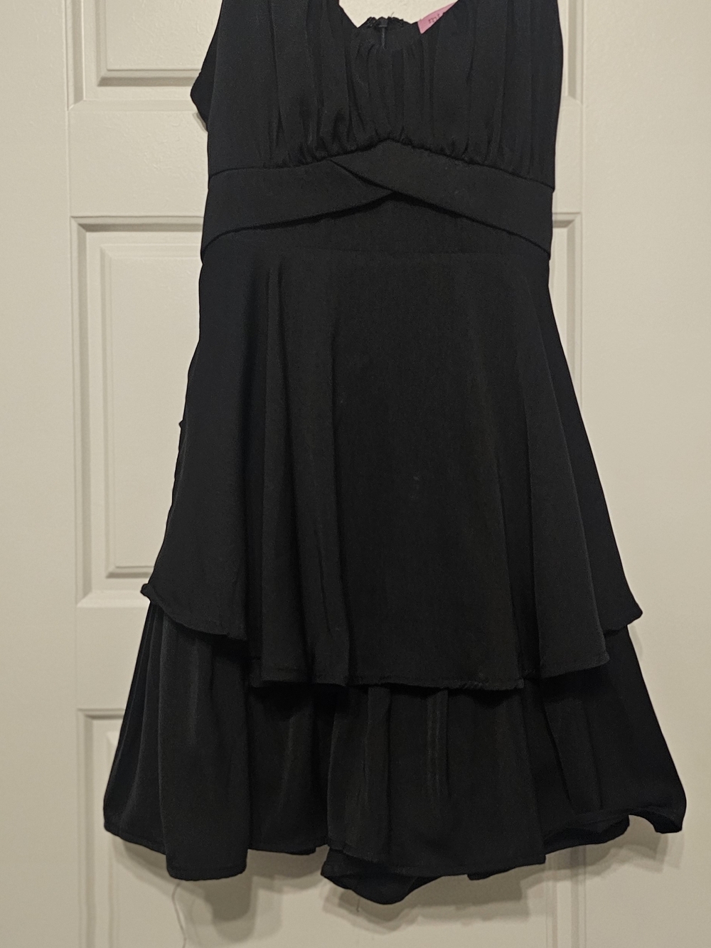miami Black Layered Ruffled Mini Dress